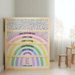 Αυτοκολλητα Επίπλων για Κρεβάτι KURA RAINBOW NAME