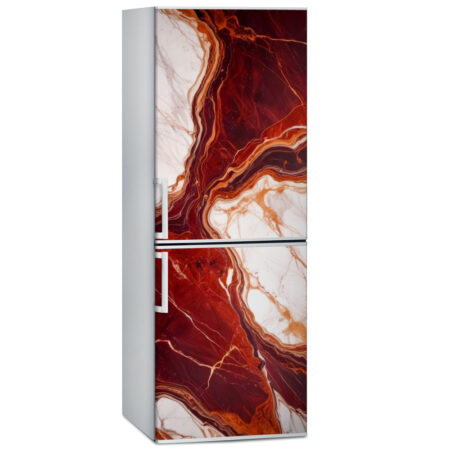 Αυτοκόλλητο ψυγείου RED AND WHITE MARBLE - Απομιμηση υλικων