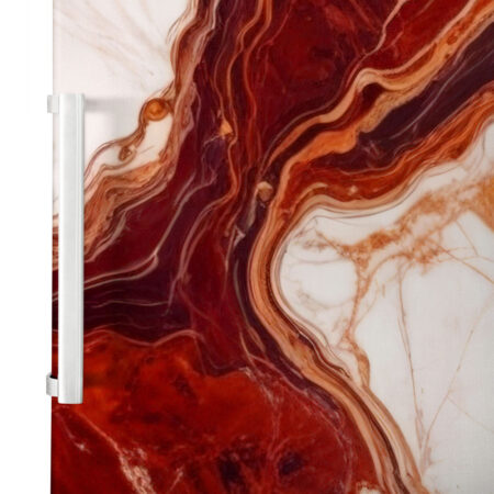 Αυτοκόλλητο ψυγείου RED AND WHITE MARBLE - Απομιμηση υλικων Sticky 2