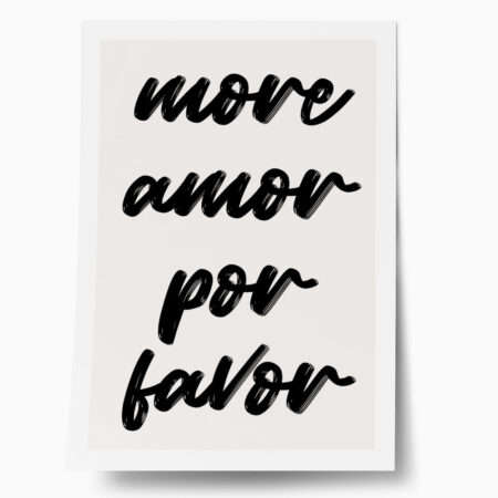Πόστερ RETRO TRENDY MORE AMOR POR FAVOR - Φρασεις - Κείμενο Sticky 1