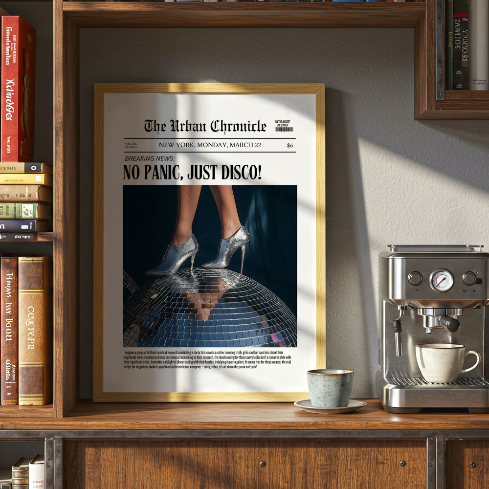 Πόστερ RETRO TRENDY NO PANIC JUST DISCO