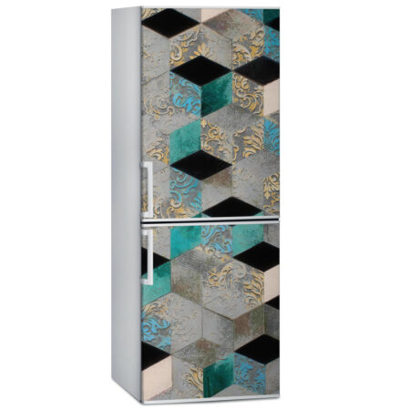 Αυτοκόλλητο ψυγείου TURQUOISE AND GREY GEOMETRIC - Αλλα