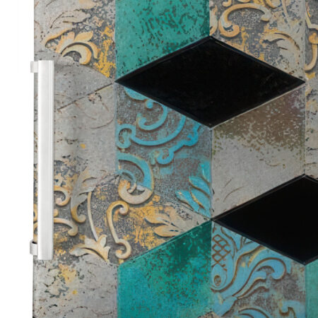 Αυτοκόλλητο ψυγείου TURQUOISE AND GREY GEOMETRIC - Αλλα Sticky 2
