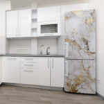 Αυτοκόλλητο ψυγείου WHITE AND GOLD MARBLE
