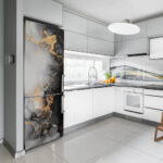 Αυτοκόλλητο ψυγείου WHITE BLACK GOLD MARBLE