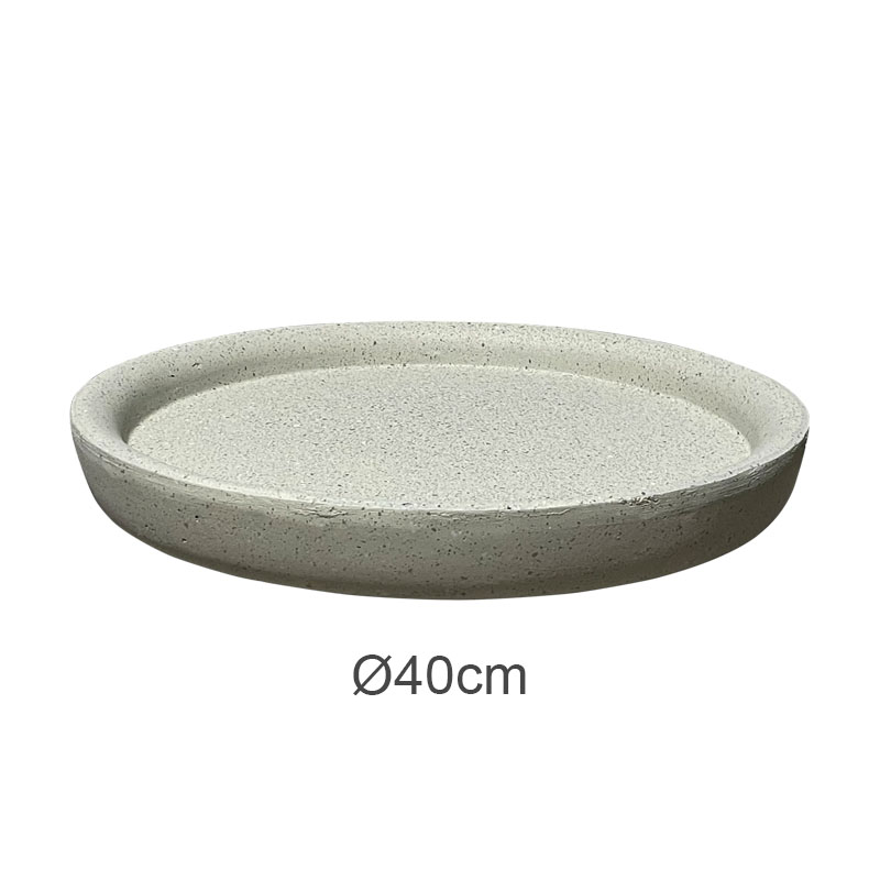 ΠΙΑΤΟ FIBER CLAY ΜΠΕΖ-ΓΡΑΝΙΤΗ ΣΤΡΟΓΓΥΛΟ ΓΙΑ ΚΑΣΠΩ - Φ40x3.5cm
