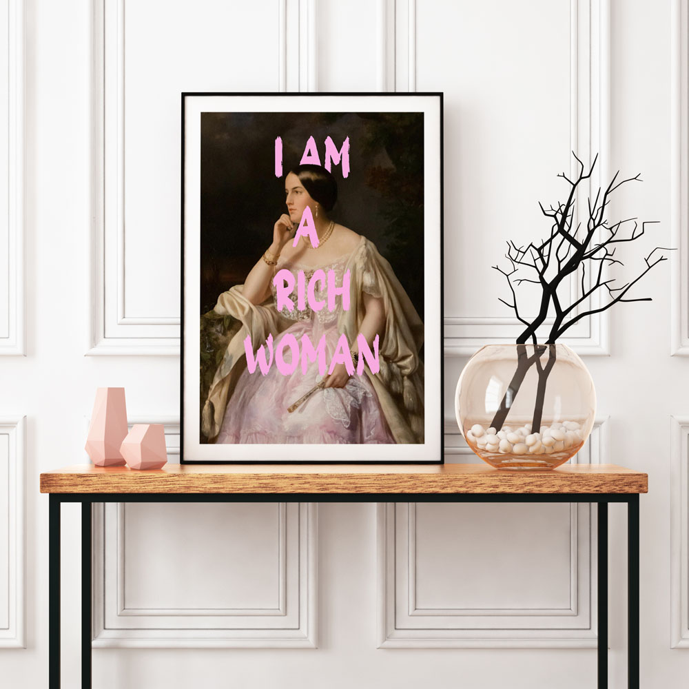 Πόστερ ALTERED ART I AM A RICH WOMAN