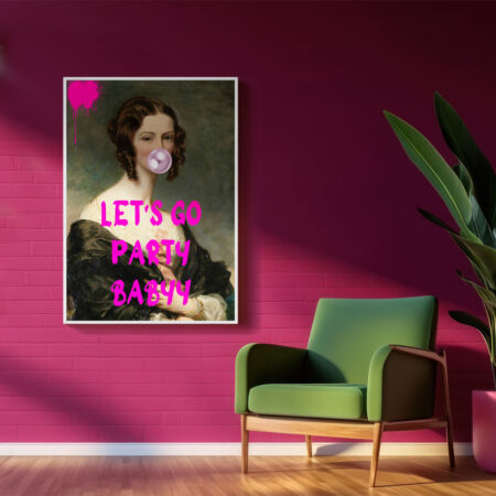 Πόστερ ALTERED ART LETS GO PARTY BABY - Φρασεις - Κείμενο