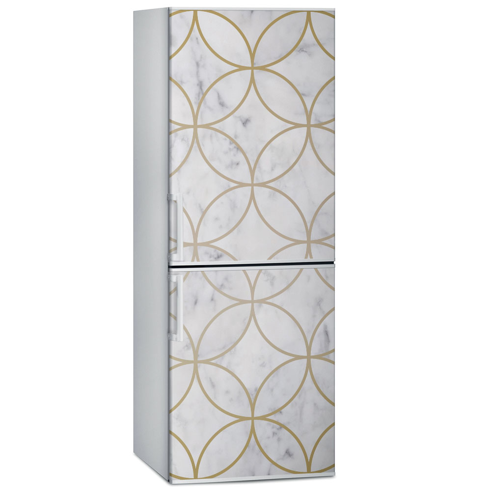 Αυτοκόλλητο ψυγείου BEIGE CIRCLES GEOMETRICAL MARBLE