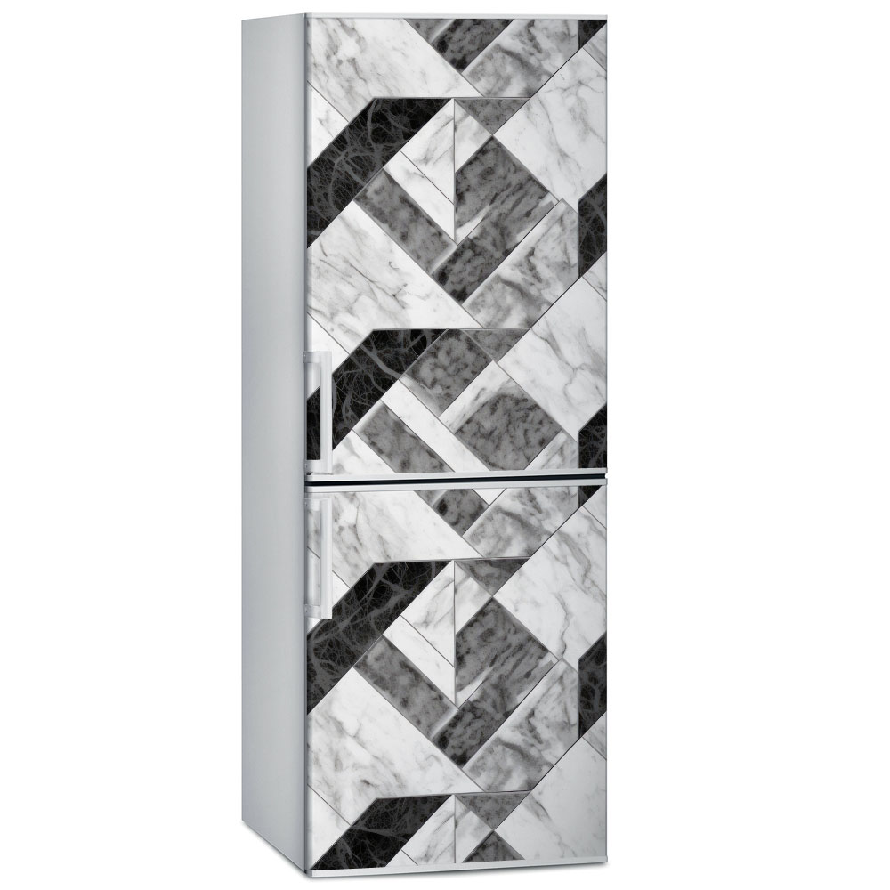Αυτοκόλλητο ψυγείου BLACK AND WHITE MARBLE GEOMETRICAL 2