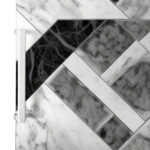 Αυτοκόλλητο ψυγείου BLACK AND WHITE MARBLE GEOMETRICAL 2