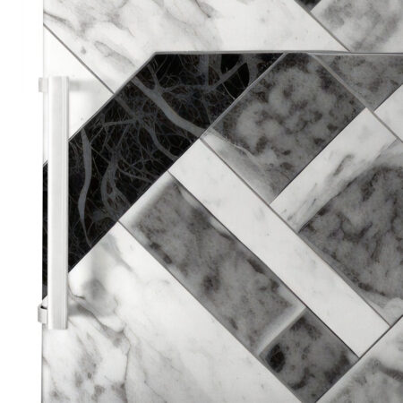 Αυτοκόλλητο ψυγείου BLACK AND WHITE MARBLE GEOMETRICAL 2 - Απομιμηση υλικων Sticky 2