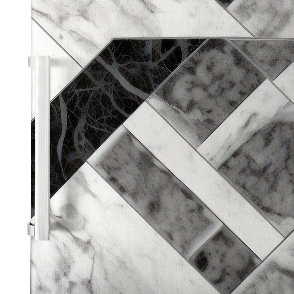 Αυτοκόλλητο ψυγείου BLACK AND WHITE MARBLE GEOMETRICAL 2