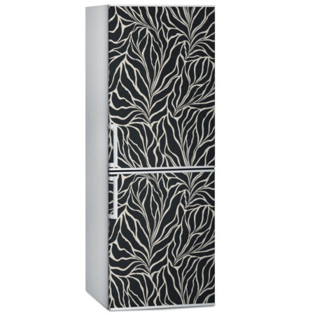 Αυτοκόλλητο ψυγείου BLACK LEAVES - Floral