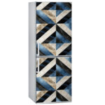 Αυτοκόλλητο ψυγείου BLUE AND BEIGE GEOMETRICAL MARBLE