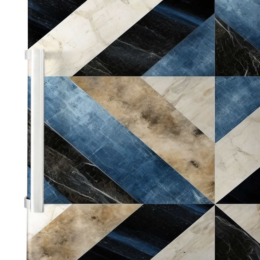 Αυτοκόλλητο ψυγείου BLUE AND BEIGE GEOMETRICAL MARBLE