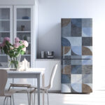 Αυτοκόλλητο ψυγείου BROWN AND BLUE GEOMETRICAL