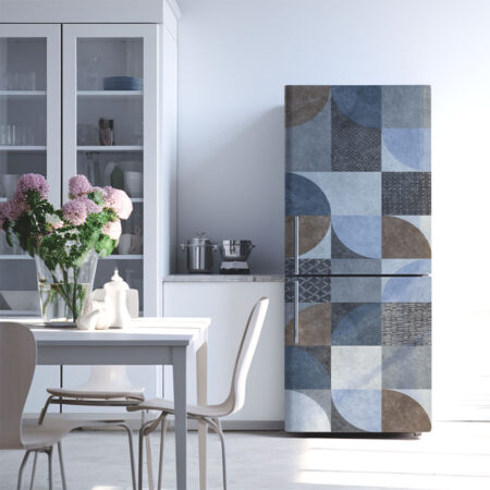 Αυτοκόλλητο ψυγείου BROWN AND BLUE GEOMETRICAL - Αλλα Sticky 1