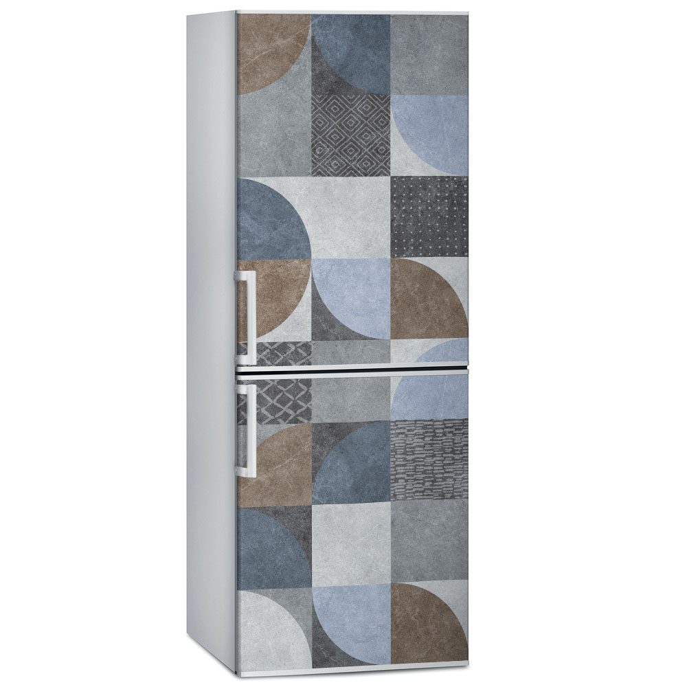 Αυτοκόλλητο ψυγείου BROWN AND BLUE GEOMETRICAL