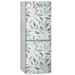 Αυτοκόλλητο ψυγείου FLORAL GREY AND BLUE LEAVES