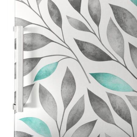 Αυτοκόλλητο ψυγείου FLORAL GREY AND BLUE LEAVES - Floral Sticky 2