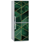 Αυτοκόλλητο ψυγείου GREEN AND GOLD GEOMETRICAL MARBLE