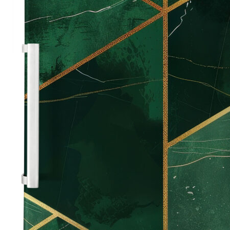 Αυτοκόλλητο ψυγείου GREEN AND GOLD GEOMETRICAL MARBLE - Απομιμηση υλικων Sticky 2
