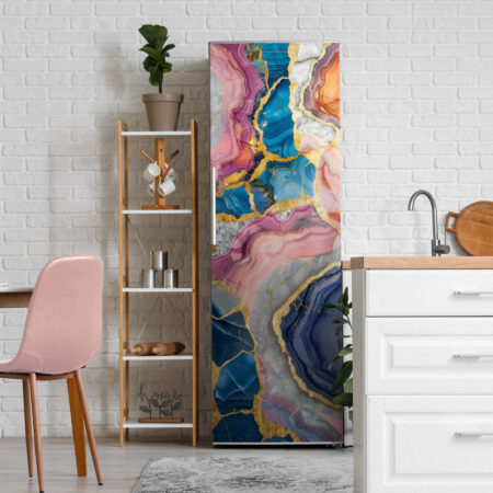 Αυτοκόλλητο ψυγείου PASTEL AND GOLD MARBLE - Απομιμηση υλικων Sticky 1