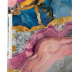 Αυτοκόλλητο ψυγείου PASTEL AND GOLD MARBLE