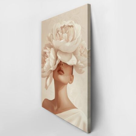 Πινακας σε καμβά WOMAN WITH PEONIES - Πορτραιτα και Φιγουρες Sticky 2