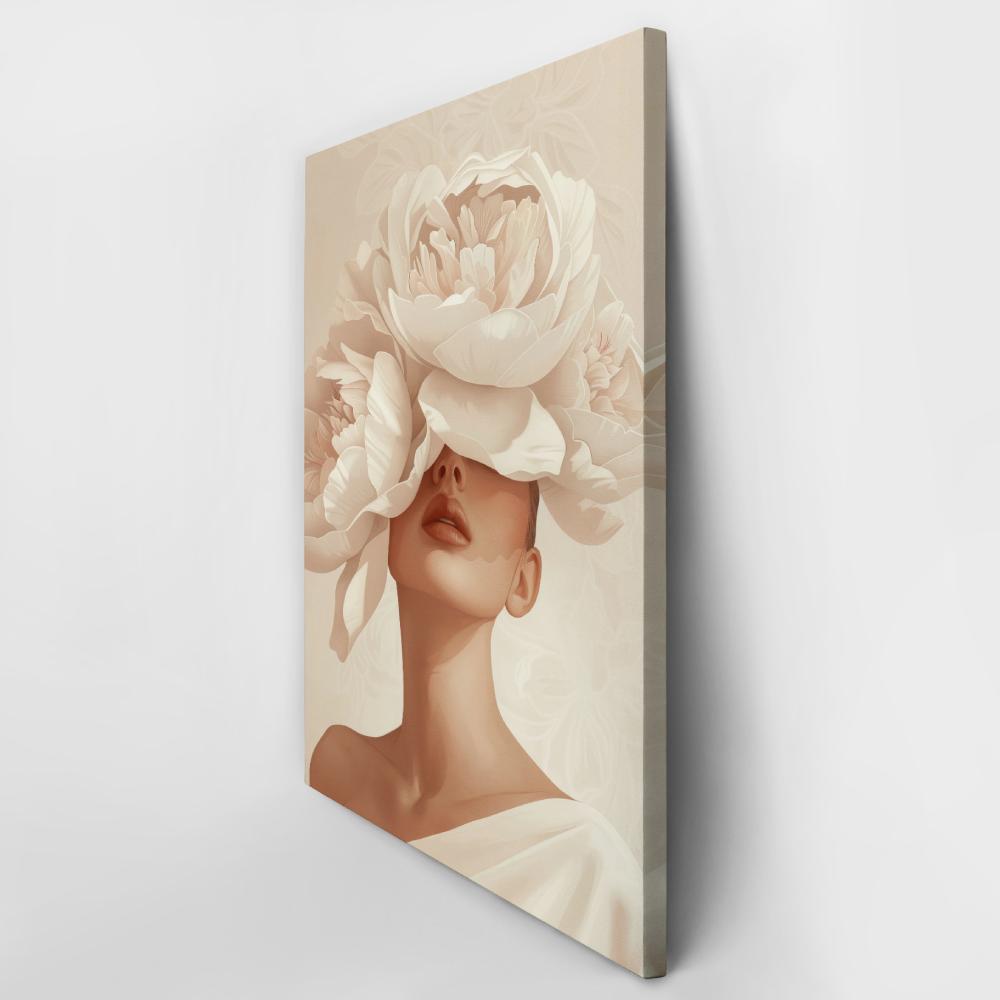 Πινακας σε καμβά WOMAN WITH PEONIES