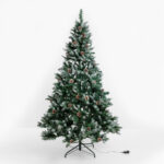 PINE ΧΡΙΣΤΟΥΓΕΝΝΙΑΤΙΚΟ ΔΕΝΤΡΟ ΧΙΟΝΙΣΜΕΝΟ ΜΕ LED 180 cm 117x117x180 ΠΡΑΣΙΝΟ ΛΕΥΚΟ