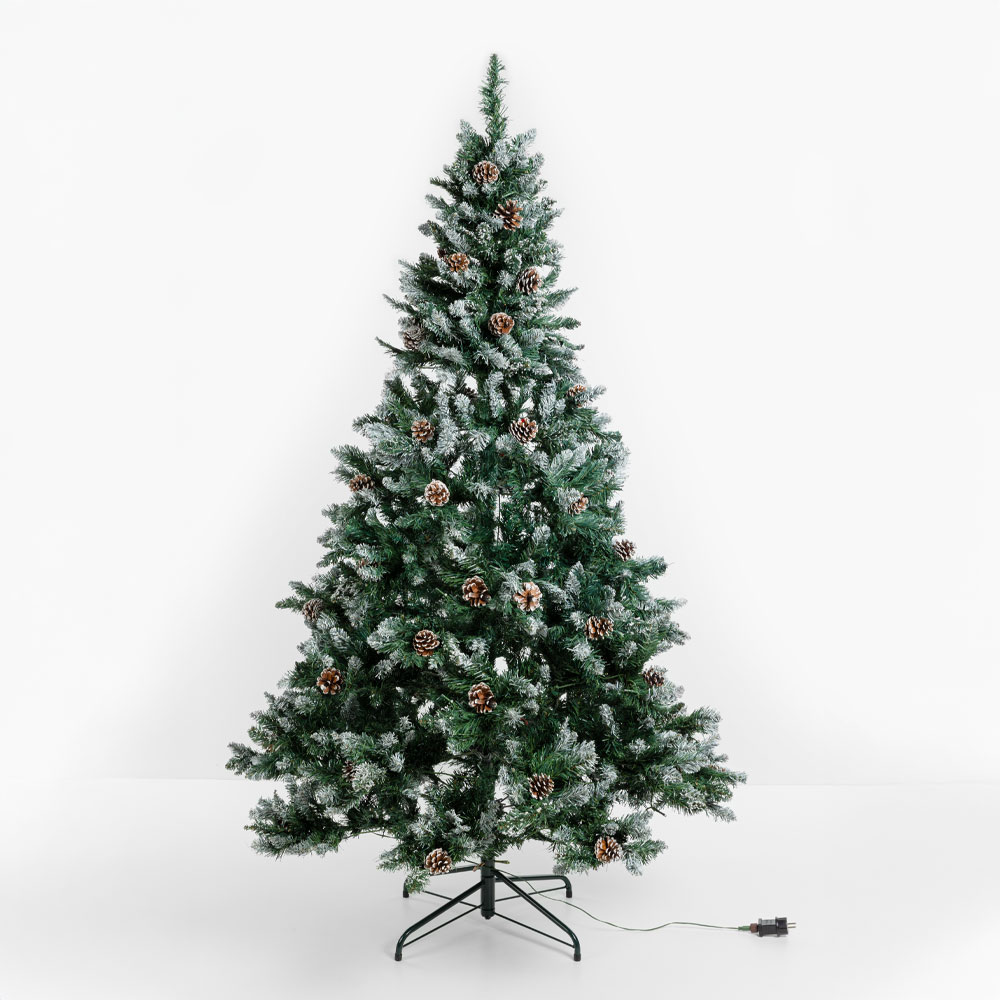 PINE ΧΡΙΣΤΟΥΓΕΝΝΙΑΤΙΚΟ ΔΕΝΤΡΟ ΧΙΟΝΙΣΜΕΝΟ ΜΕ LED 180 cm 117x117x180 ΠΡΑΣΙΝΟ ΛΕΥΚΟ