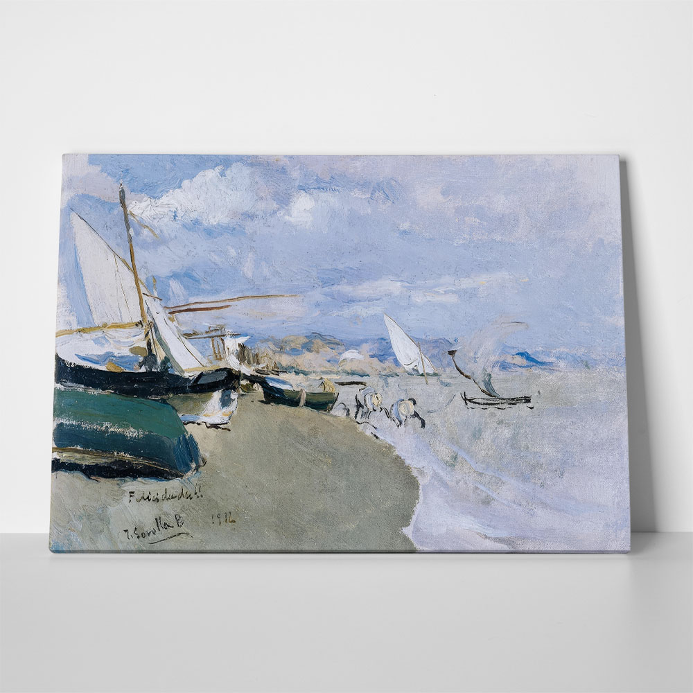 Πινακας σε καμβά JOAQUIN SOROLLA - BARCAS EN LA PLAYA COSTA DE LEVANTE