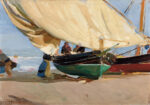 Πινακας σε καμβά JOAQUIN SOROLLA - FISHERMEN STRANDED BOATS VALENCIA
