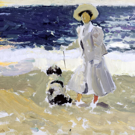 Πινακας σε καμβά JOAQUIN SOROLLA - LADY AND DOG ON THE BEACH - Sorolla Joaquin Sticky 5