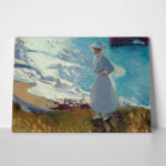 Πινακας σε καμβά JOAQUIN SOROLLA - MARA ON THE BEACH AT BIARRITZ OR CONTRE-JOUR