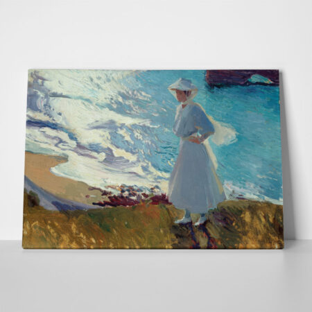 Πινακας σε καμβά JOAQUIN SOROLLA - MARA ON THE BEACH AT BIARRITZ OR CONTRE-JOUR