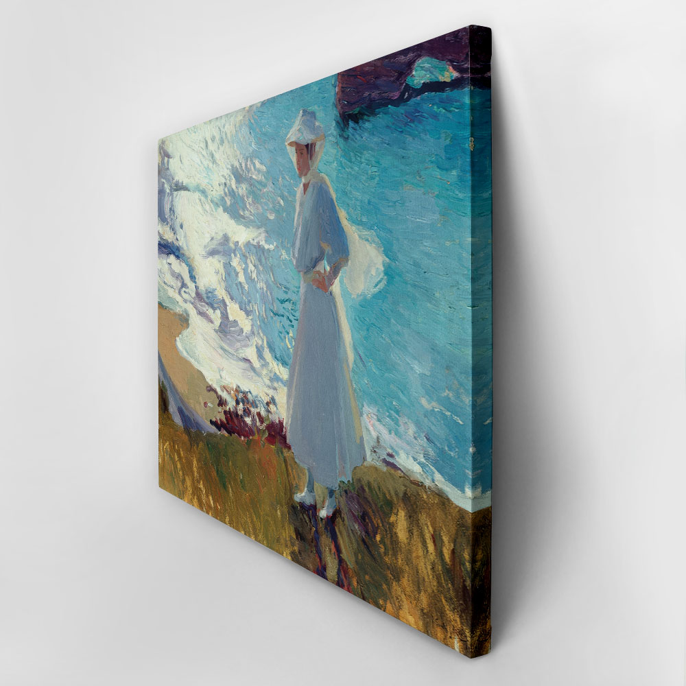 Πινακας σε καμβά JOAQUIN SOROLLA - MARA ON THE BEACH AT BIARRITZ OR CONTRE-JOUR