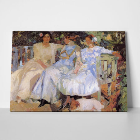 Πινακας σε καμβά JOAQUIN SOROLLA - MY WIFE AND DAUGHTERS IN THE GARDEN