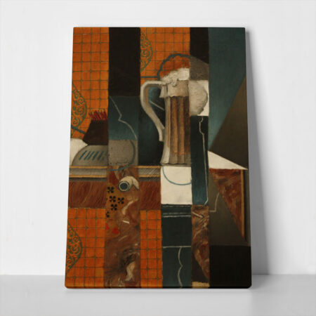 Πινακας σε καμβά JUAN GRIS - GLASS OF BEER AND PLAYING CARDS