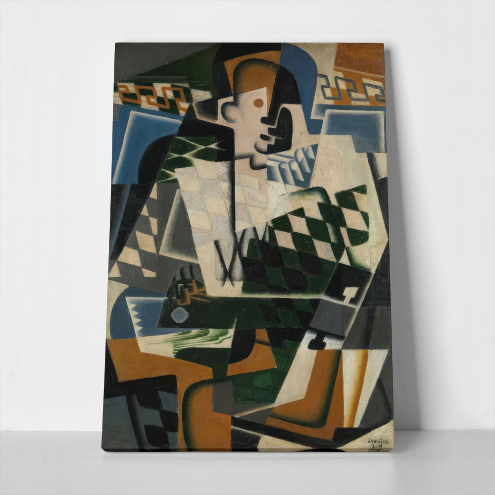 Πινακας σε καμβά JUAN GRIS - HARLEQUIN WITH A GUITAR