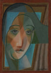 Πινακας σε καμβά JUAN GRIS - HEAD OF A HARLEQUIN