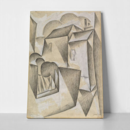 Πινακας σε καμβά JUAN GRIS - HOUSES IN PARIS PLACE RAVIGNAN