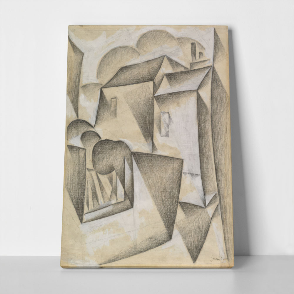 Πινακας σε καμβά JUAN GRIS - HOUSES IN PARIS PLACE RAVIGNAN