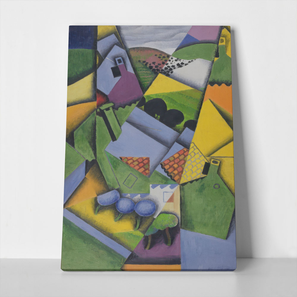Πινακας σε καμβά JUAN GRIS - LANDSCAPE WITH HOUSES AT CERET