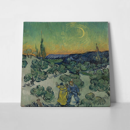 Πίνακας σε καμβά VAN GOGH - A WALK AT TWILIGHT - Vincent Van Gogh
