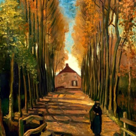 Πινακας σε καμβά VAN GOGH - AVENUE OF POPLARS IN AUTUMN - Vincent Van Gogh Sticky 5