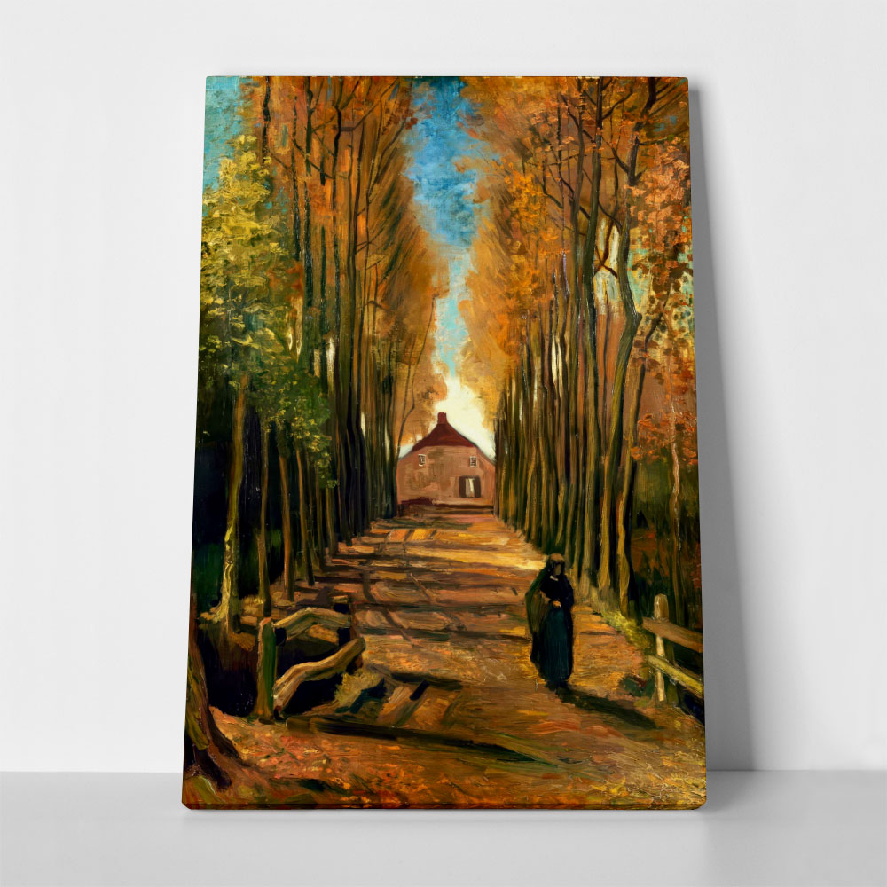 Πινακας σε καμβά VAN GOGH - AVENUE OF POPLARS IN AUTUMN