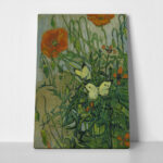 Πινακας σε καμβά VAN GOGH - BUTTERFLIES AND POPPIES